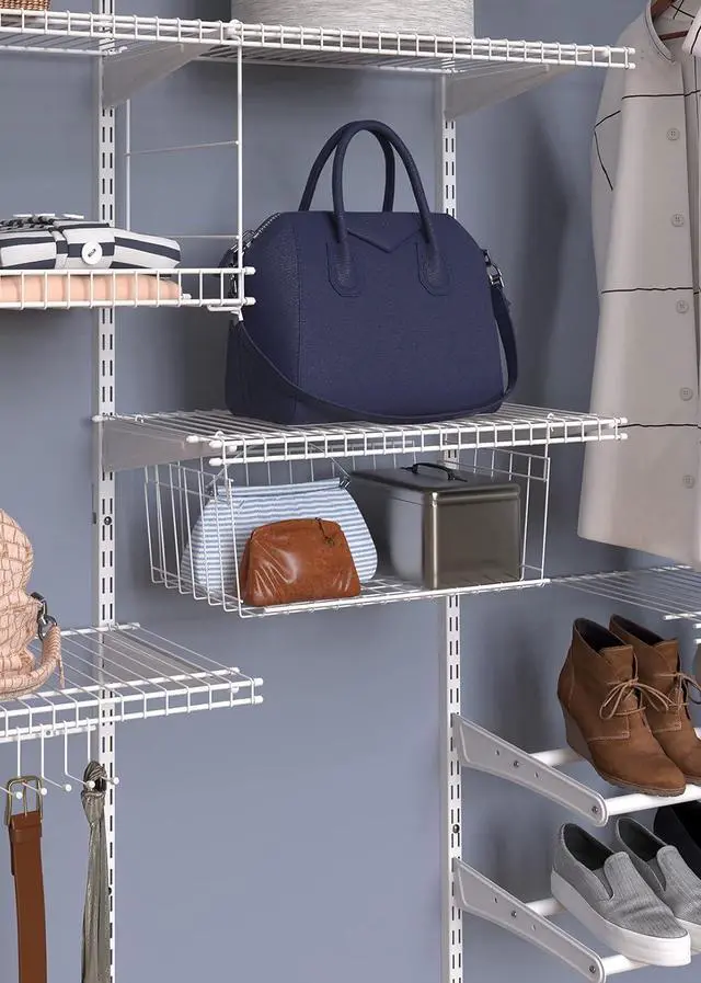 Alt view image 7 of 7 - ClosetMaid Wire Hanging Shelf Basket for Storage, Organization in Closet or Pantry, No Assembly or Installation, Durable, White