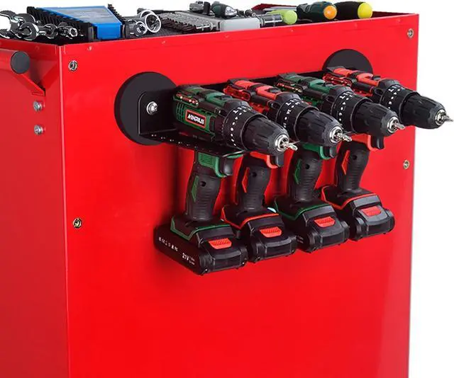 Main image of Magnetic Power Tool Organizer, Utility Storage Rack Shelf with Screwdriver Holder,Wall Mount Heavy Duty Cordless Drill Holder,Removable Tool Rack Suitable for Garage, Workshop