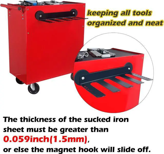 Alt view image 6 of 7 - Magnetic Power Tool Organizer, Utility Storage Rack Shelf with Screwdriver Holder,Wall Mount Heavy Duty Cordless Drill Holder,Removable Tool Rack Suitable for Garage, Workshop