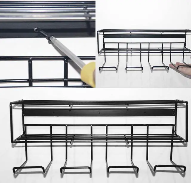 Alt view image 4 of 7 - 2 Pack Heavy Duty Wall Mounted Power Tool Organizer Floating Tool Shelf Storage Rack and Power Tool Holder