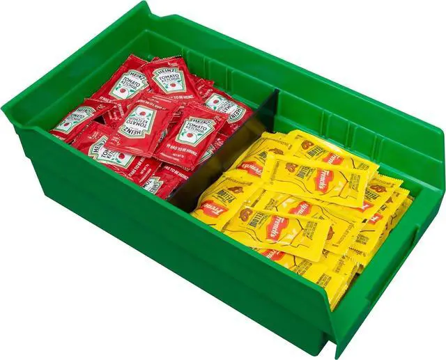 Alt view image 4 of 7 - Akro-Mils 40130 Plastic Width Dividers for 4" Tall Shelf Bins, 24-Pk, Black