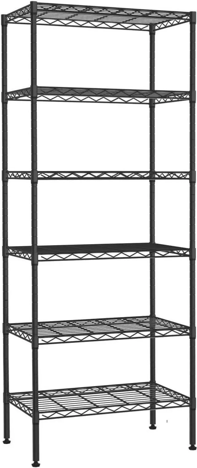 Main image of 6 Tier Storage Shelves Rack, Adjustable Wire Shelving 23 x 13 x 59