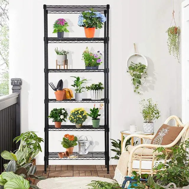Alt view image 2 of 6 - 6 Tier Storage Shelves Rack, Adjustable Wire Shelving 23 x 13 x 59