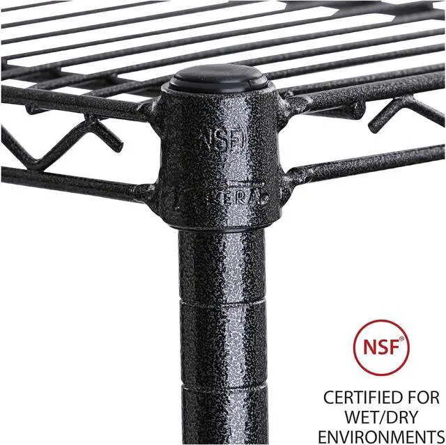 Alt view image 6 of 7 - Alera 5-Shelf Wire Shelving Kit with Casters and Shelf Liners, 36w X 18d X 72h, Black Anthracite