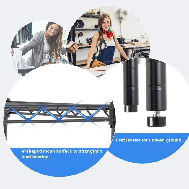 Alt view image 6 of 7 - BestOffice 36"x14"x54" 4 Tier Layer Shelf Adjustable Steel Commercial Wire Metal Shelving Rack