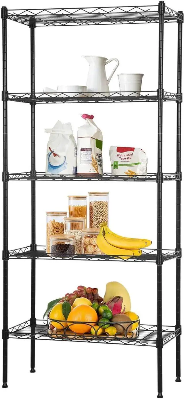 Main image of 5 Tier Storage Shelves, Adjustable Wire Shelf Rack 21.5 x 11.6 x 47.6