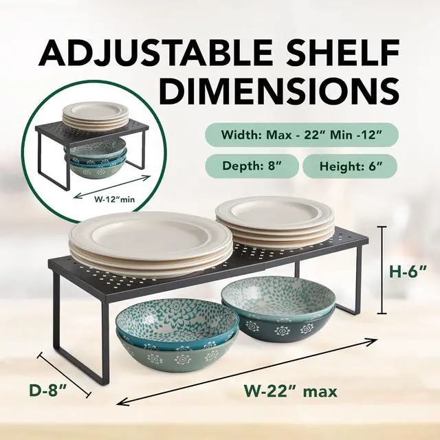 Alt view image 3 of 7 - Nifty Expandable Shelf Rack Adjustable- Black