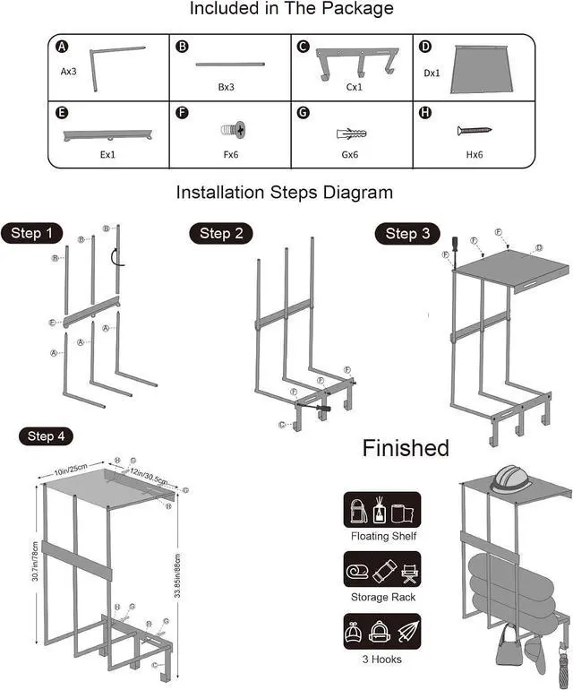 Alt view image 6 of 7 - Camping Chair Storage Wall Mount Metal Rack for Garage Organization