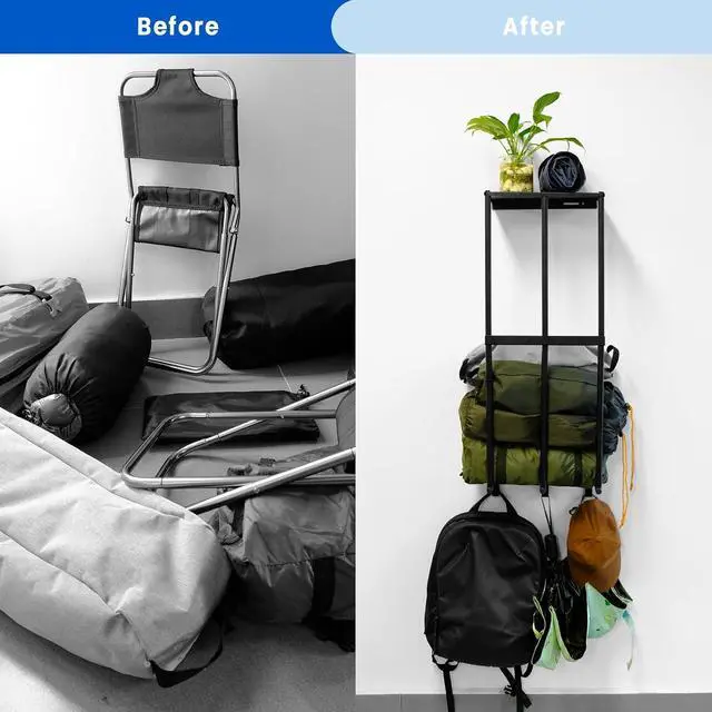 Alt view image 7 of 7 - Camping Chair Storage Wall Mount Metal Rack for Garage Organization