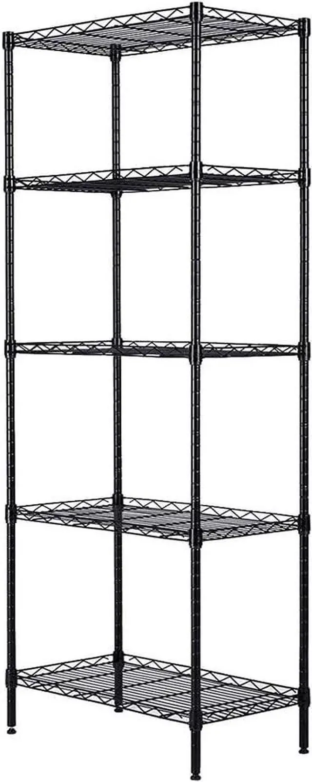 Alt view image 4 of 5 - MACRO GLOBE 5-Tier Changeable Assembly Carbon Steel Standing Shelf Units,Wire Shelving Unit for Pantry,Home,Kitchen,Garage,Size 22" x 12" x60"(Black)