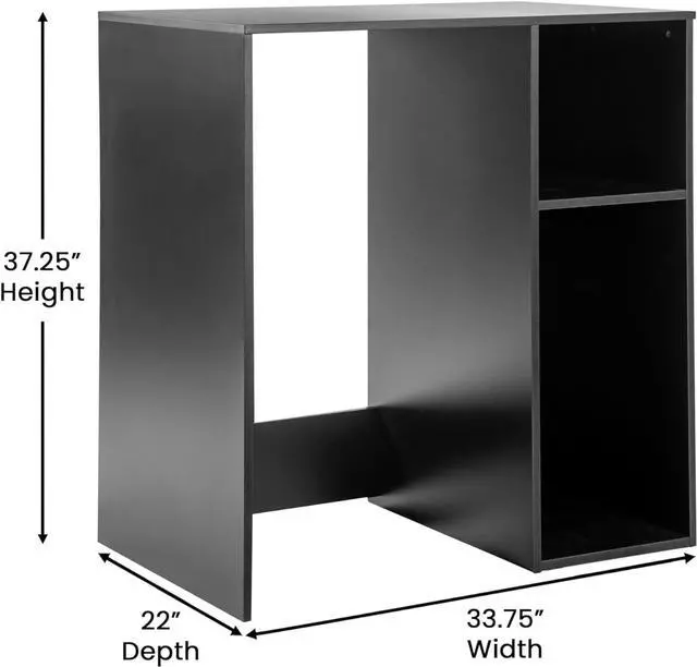 Alt view image 3 of 7 - Flash Furniture Mini Fridge Bookshelf with Multiple Cubbies, Black
