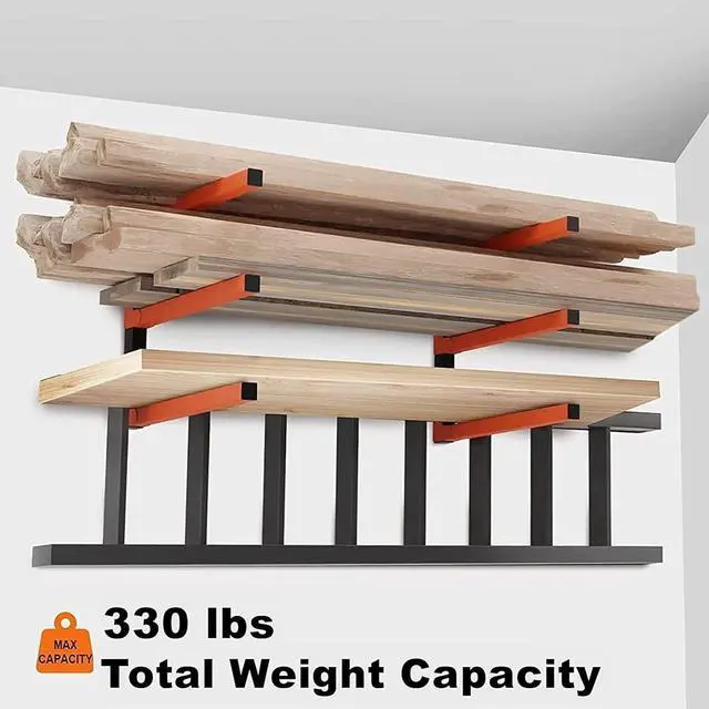 Alt view image 2 of 7 - WALMANN Wall Mount Heavy Duty Lumber Racks, Lumber Storage Rack