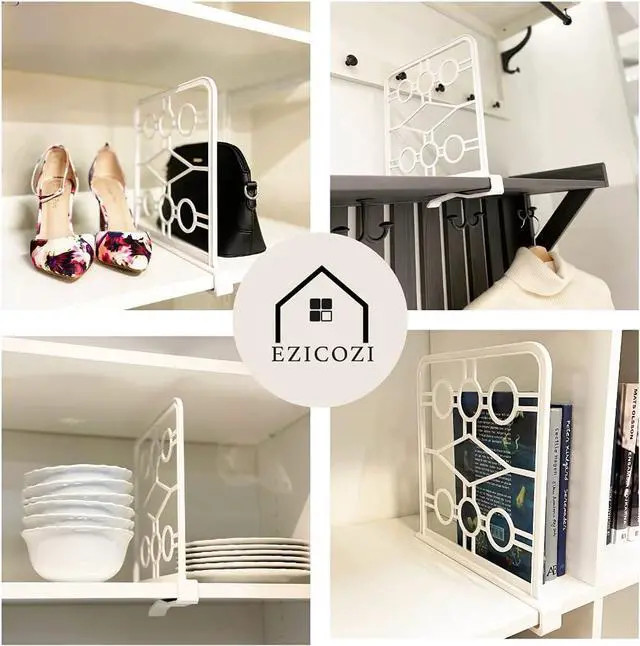 Alt view image 5 of 5 - Shelf Dividers for Closet, Set of 6 White, Tool-Free Easy-Clip