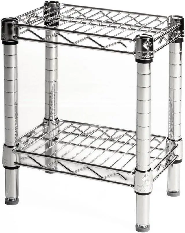 Alt view image 6 of 6 - Shelving Inc. 8" d x 12" w Chrome Wire Shelving with 2 Tier Shelves
