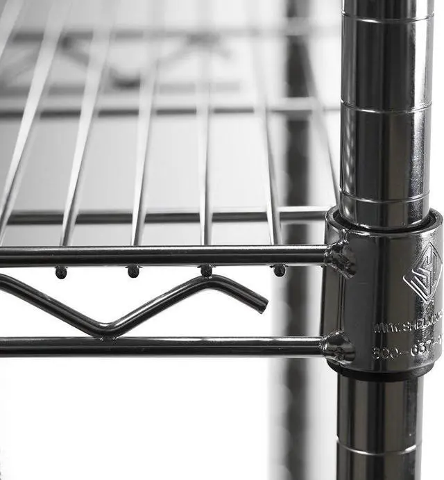 Alt view image 4 of 6 - Shelving Inc. 8" d x 12" w Chrome Wire Shelving with 2 Tier Shelves