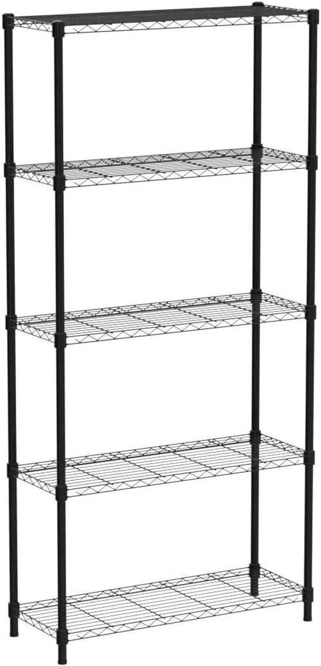 Alt view image 5 of 7 - 5 Tier Storage Shelves, 1250 Lbs Capacity Heavy Duty Wire Shelving Unit, NSF Metal Shelf, Adjustable Storage Rack for Garage Pantry Kitchen Office Laundry- 14" D X 36" L X72 H, Black