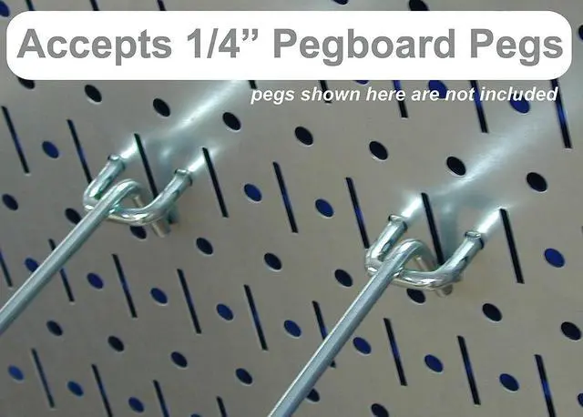 Alt view image 6 of 7 - Pegboard Wall Organizer s Modular Black Metal Pegboard Tiling Set - Four 12-Inch Tall x 16-Inch Wide Peg Board Panel Wall Storage s - Easy to Install (Black)