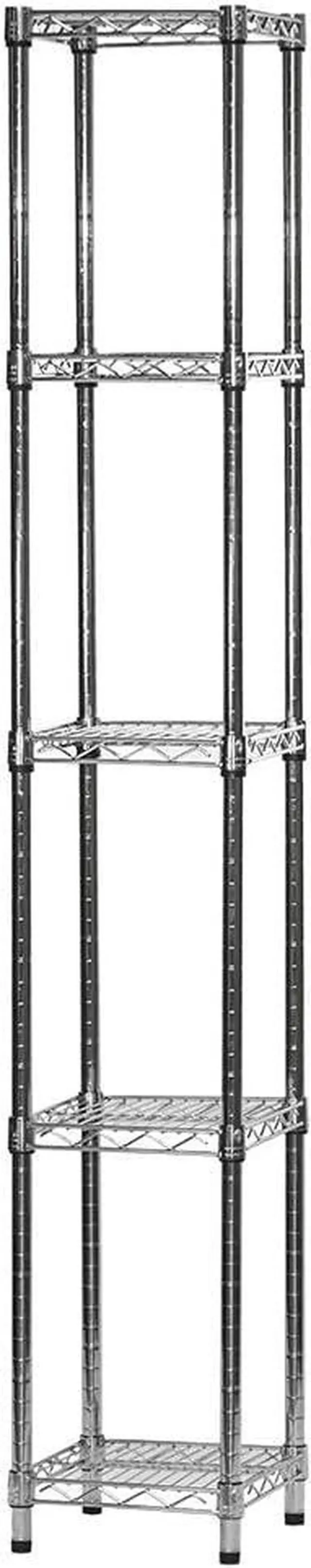 Main image of Shelving Inc. 12" d x 12" w x 72" h Chrome Wire Shelving w/ 5 Tier Shelves