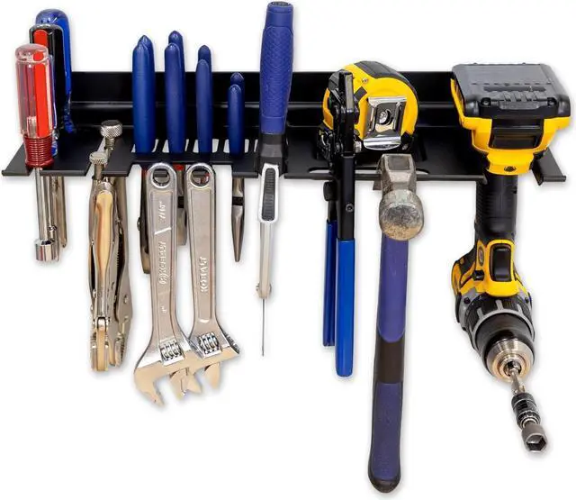 Alt view image 3 of 7 - StoreYourBoard Garage Hand Tool Organizer, Drill, Screw Driver and Wrench Sets, Hammer, Pliers, Wall Mount Storage Tool Tray, Heavy Duty Steel