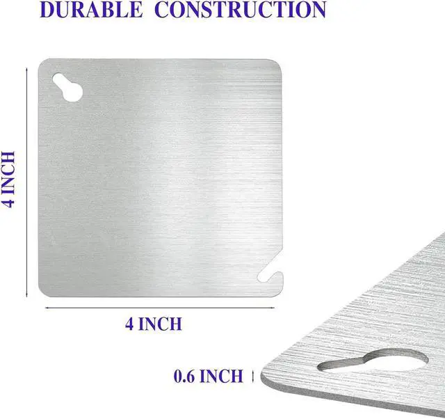 Alt view image 2 of 7 - 8 Pcs 4x4 Metal Electrical Box Cover Plate, Metal Junction Box Covers Plate, 4 Inch Square Flat Blank Electric Box Cover