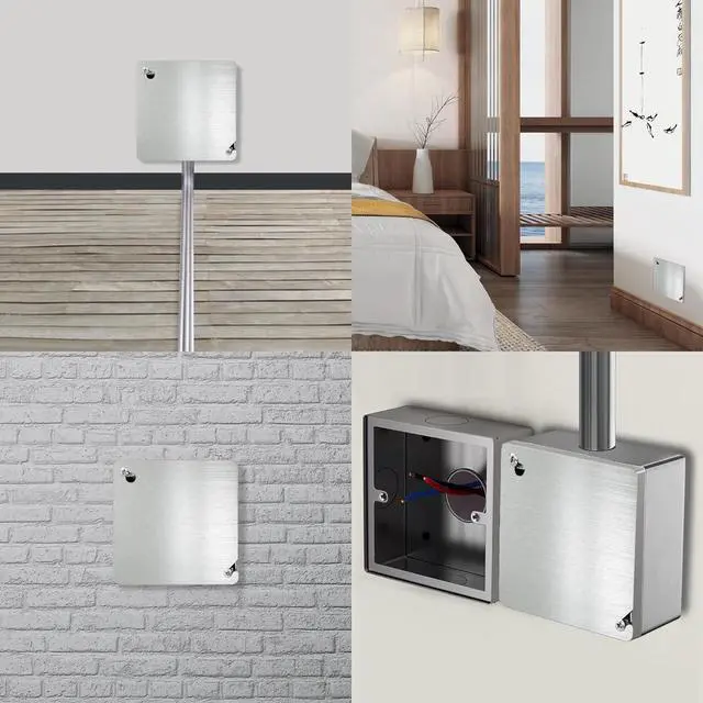 Alt view image 4 of 7 - 8 Pcs 4x4 Metal Electrical Box Cover Plate, Metal Junction Box Covers Plate, 4 Inch Square Flat Blank Electric Box Cover