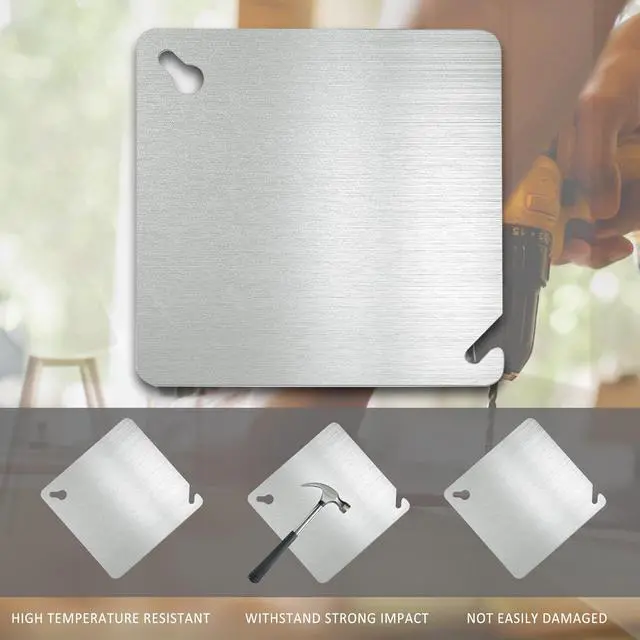 Alt view image 6 of 7 - 8 Pcs 4x4 Metal Electrical Box Cover Plate, Metal Junction Box Covers Plate, 4 Inch Square Flat Blank Electric Box Cover