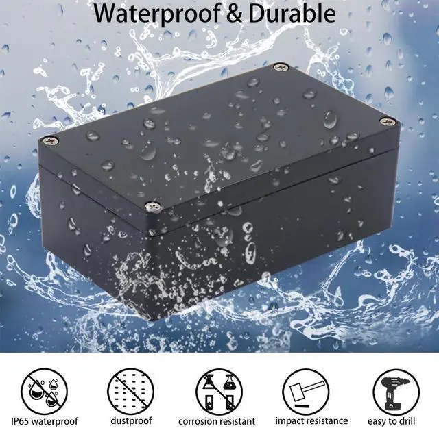 Alt view image 7 of 7 - Junction Box IP65 Waterproof ABS Plastic Electrical Project Case Power Junction Boxes, Project Box with 4 PCS M16 Cable Glands 10.35x7.17x2.36 inch (263 x 182 x60 mm)