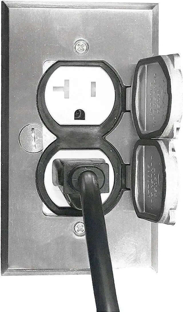 Alt view image 4 of 7 - ENERLITES Nickel Plated Brass Flip Lid Cover Floor Box Kit includes 20A Tamper-Weather Resistant Duplex Receptacle Outlet, 1- Gang Junction Box, Watertight Gaskets, UL Listed, 975507-S