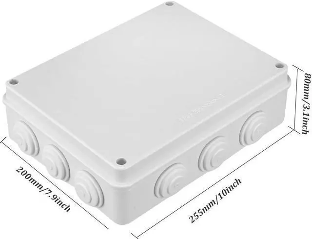 Alt view image 2 of 7 - ABS Plastic Dustproof Waterproof IP65 Junction Box Universal Electrical Project Enclosure White 10"x7.9"x3.1"(255mmx200mmx80mm)