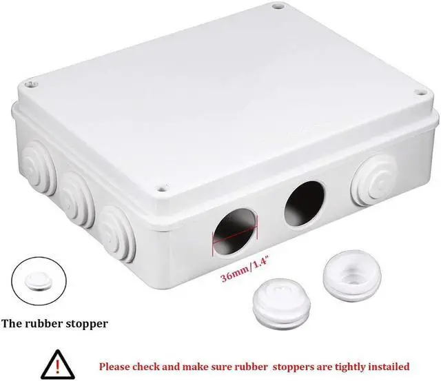 Alt view image 4 of 7 - ABS Plastic Dustproof Waterproof IP65 Junction Box Universal Electrical Project Enclosure White 10"x7.9"x3.1"(255mmx200mmx80mm)
