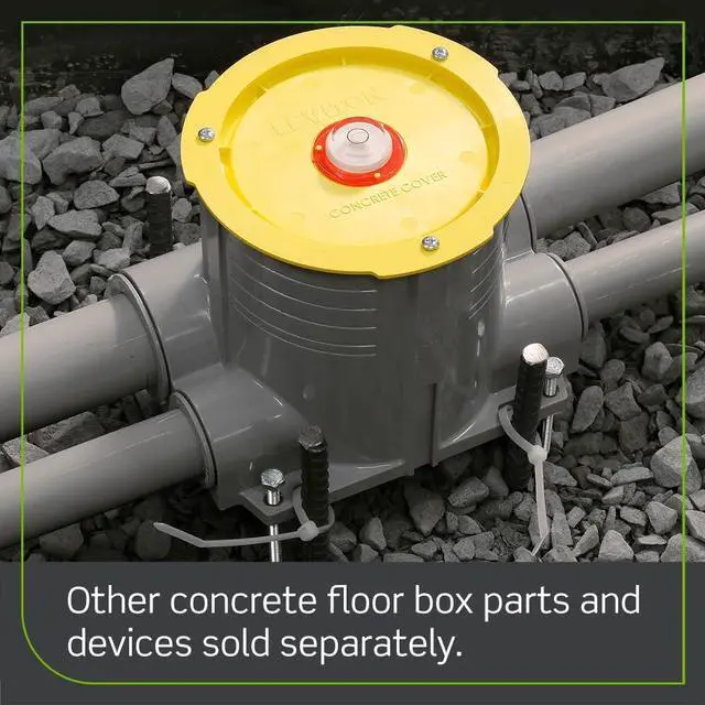 Alt view image 3 of 3 - Leviton 2-Gang Concrete Floor Box System, Gray, FBBOX-GY