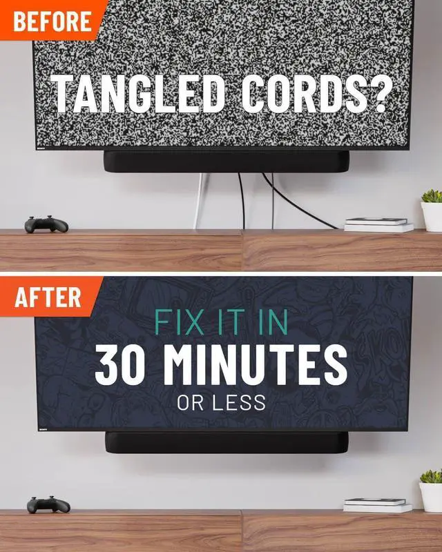 Alt view image 2 of 7 - ECHOGEAR in-Wall Cable Management Kit - Includes Power & Low Voltage Cable Management - Hide TV Wires When Mounting A TV - Includes Hole Saw Drill Attachment for Easy Install