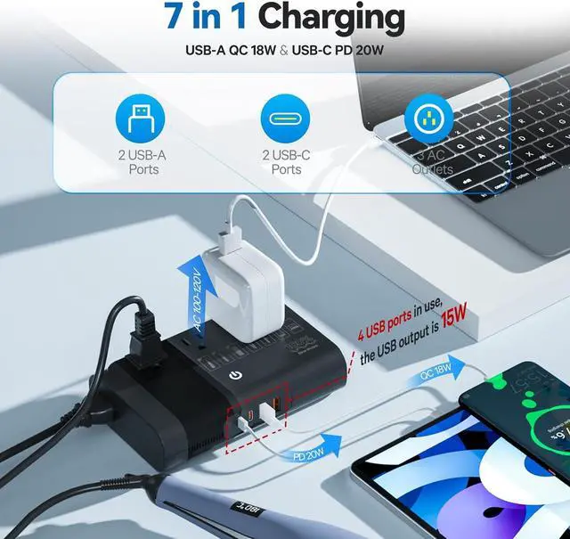 Alt view image 4 of 7 - 350W Pure Sine Wave Voltage Converter, Step Down 220V to 110V Power Converter for Hair Straightener/Curling Iron, Travel Adapter for UK, US, AU, EU, India, Asia Over 200 Countries