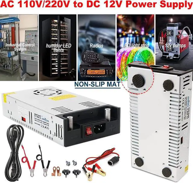Alt view image 7 of 7 - New Version AC to DC Converter, EAGWELL SMPS 110V AC to 12V DC Converter Power Supply Adjustable Switch Power Supply Transformer Max 50A 600W