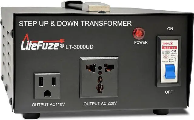 Main image of 3000 Watt Voltage Converter Transformer Step Up/Down - 110v to 220v / 220v to 110v Power Converter - Fully USA Grounded Cord - Universal Outlet Socket, CE Certified
