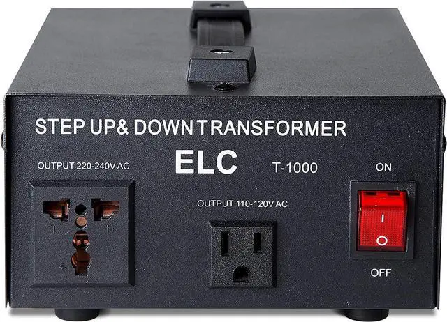 Alt view image 4 of 7 - ELC T Series 1000 Watt Voltage Converter Transformer - Step Up/Down - 110v to 220v / 220v to 110v Power Converter - Circuit Breaker Protection, CE Certified [3-Years Warranty]