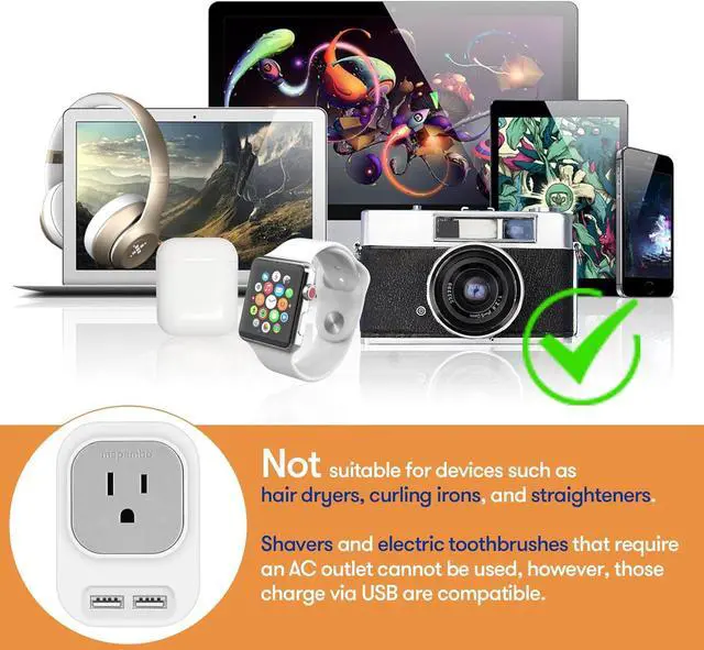 Alt view image 4 of 7 - 2 Pack 220V to 110V Travel Voltage Converter US to Europe European International Universal Plug Adapter Step Down Power Converter Adapter with 2 USB 2 USB C for Italy Spain Switzerland France