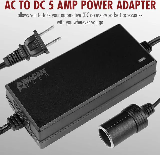 Alt view image 3 of 7 - Wagan EL9903 AC to DC Power Adapter 5A 60W Power Converter 110V AC to 12V DC Cigarette Lighter Socket Adapter for 12V Car portable Fridge ETL listed