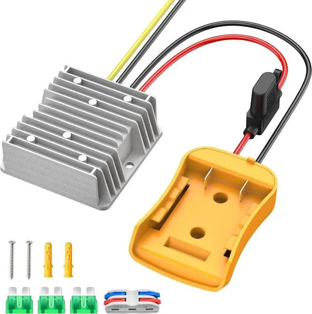 Main image of 20V to 12V Step-Down Converter Compatible with Dewalt 20V Battery, DC 12V 20A 240W Voltage Reducer Regulator for Golf Cart RC Car LED Lights DIY Toys
