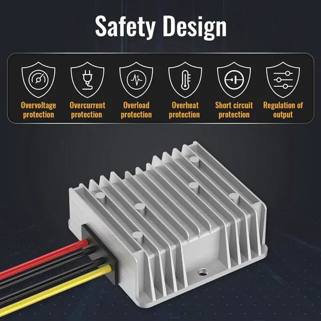 Alt view image 5 of 7 - 20V to 12V Step-Down Converter Compatible with Dewalt 20V Battery, DC 12V 20A 240W Voltage Reducer Regulator for Golf Cart RC Car LED Lights DIY Toys