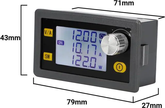Alt view image 5 of 7 - DROK CNC DC Buck Converter with Meter, 6-70V to 0-60V 20A 1200W, DC 5V 9V 12V 24V 36V 48V 60V Fixed Output Voltage, Adjustable Power Supply Voltage Regulator Step Down Module