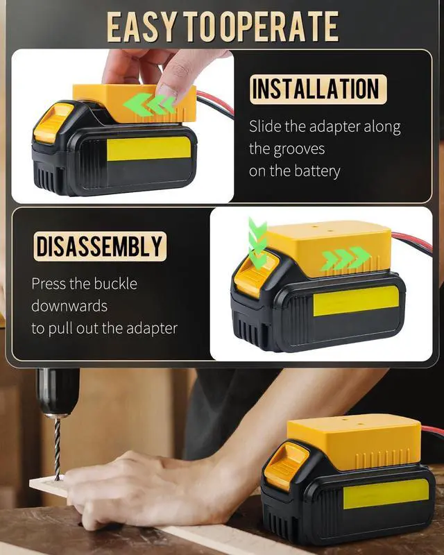 Alt view image 6 of 7 - Vibit 20 V to 12 V Step-Down Converter for Dewalt Battery, DC Power Adapter, Voltage Reducer Transformer 180 W Buck Converter Regulator for Golf Cart RC Car Truck Light & DIY (with Switch)