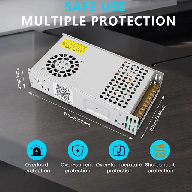 Alt view image 7 of 7 - New Version DC 12V 50A 600W Power Supply 110V AC to 12V DC Converter Power Supply Adapter 50A 600W Switch Transformer for Motor Pump CCTV Security Camera Car Stereo 3D Printer and More 12v Device