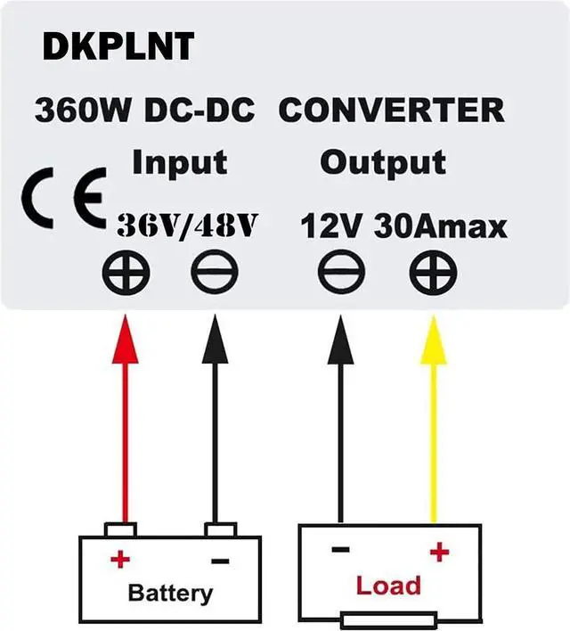 Alt view image 4 of 5 - 30A 360W 12v Golf Cart 48V 36V to 12V Converter Voltage Regulator Golf Cart Voltage Converter Waterproof