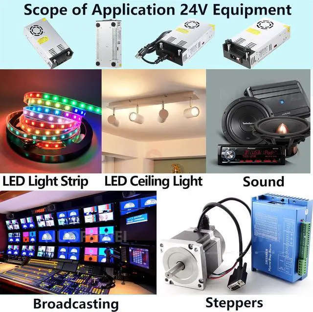 Alt view image 6 of 6 - New Version DC 24V 25A 600W Switching Power Supply Adapter 110V AC to 24V DC Converter Power Supply Transformer for 24 Volt Winch Car Jack Monitor CCTV Security Camera Car Stereo and More 24v Device