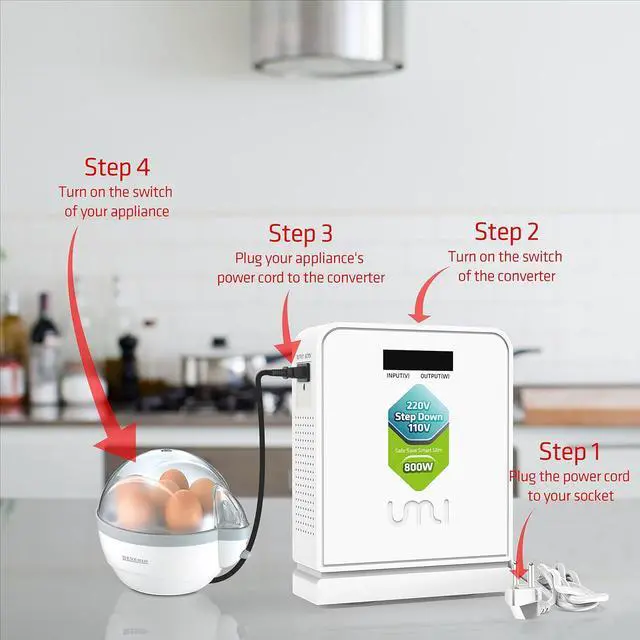 Alt view image 5 of 7 - UMI Step Down Voltage Converter 800 Watts 220V to 110V for US Canada Japan Electrical Appliances Use in Europe and Asia 220-240v Power System - Adopt Toroidal Transformer - Stable and Safe