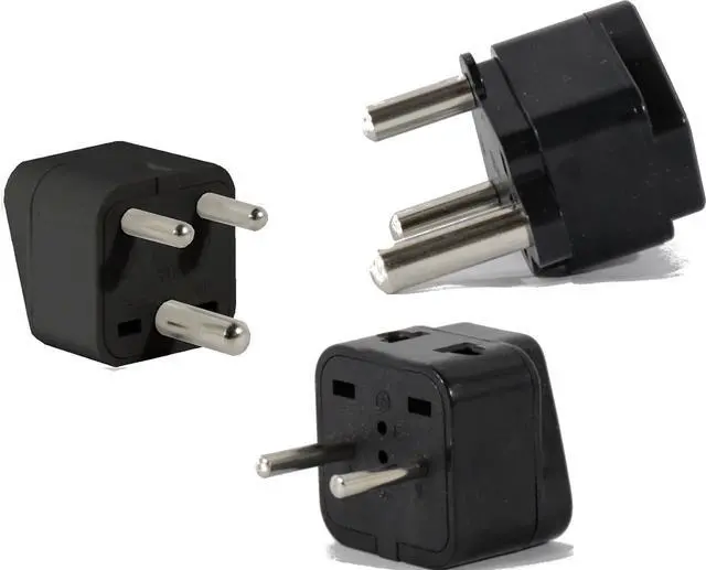 Main image of US to India Travel Adapter Plug for USA/Universal to Asia Type E (C/F), M & D AC Power Plugs Pack of 3