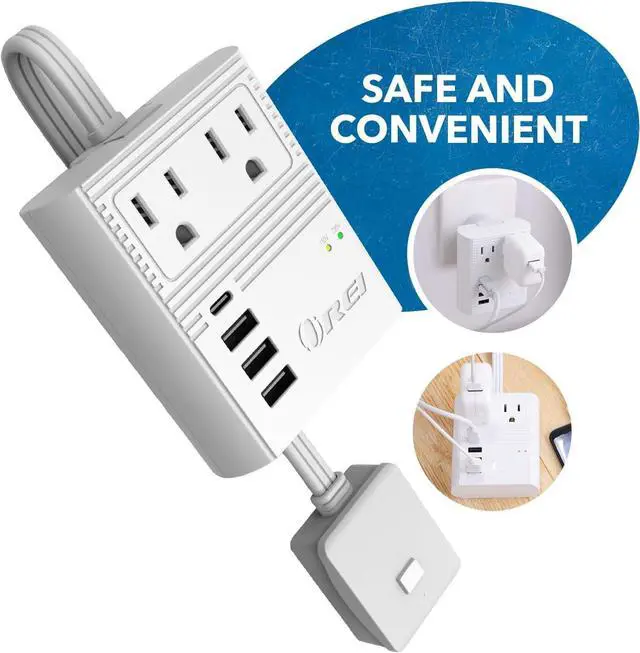 Alt view image 3 of 7 - OREI World Travel Plug Adapter M8 Max, 3 USB + Pd 18W USB-C Input - 2 USA Outlets - Attachments for Europe, Asia, China, Japan, Africa - Perfect for Cell Phones, Tablets, Cameras and More