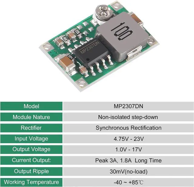 Alt view image 4 of 7 - 20pcs Mini 360 Buck Converter Mini 360 3A DC-DC Adjustable Voltage 4.75V-23V to 1V-17V Step Down Power Converter Mini360 Buck Module