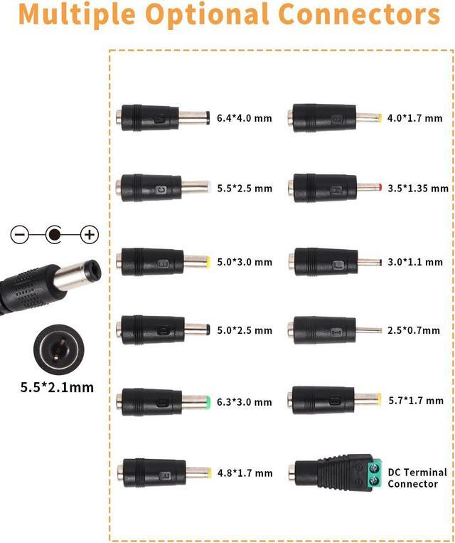 Alt view image 4 of 7 - 3~12V 12A 144W Adjustable Universal Power Supply Adapter, 3V 4V 5V 6V 7V 8V 9V 10V 11V 12V Variable DC Power Supply with Voltage Display 100V-240V 50-60Hz AC to DC Converter for LED Strip Light Router